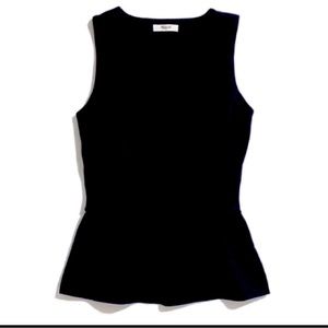 Madewell peplum top preowned excellent condition. Size medium black